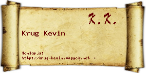 Krug Kevin névjegykártya
